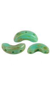 Les perles par Puca® Arcos Perlen Opaque green turquoise travertin 63130/86800